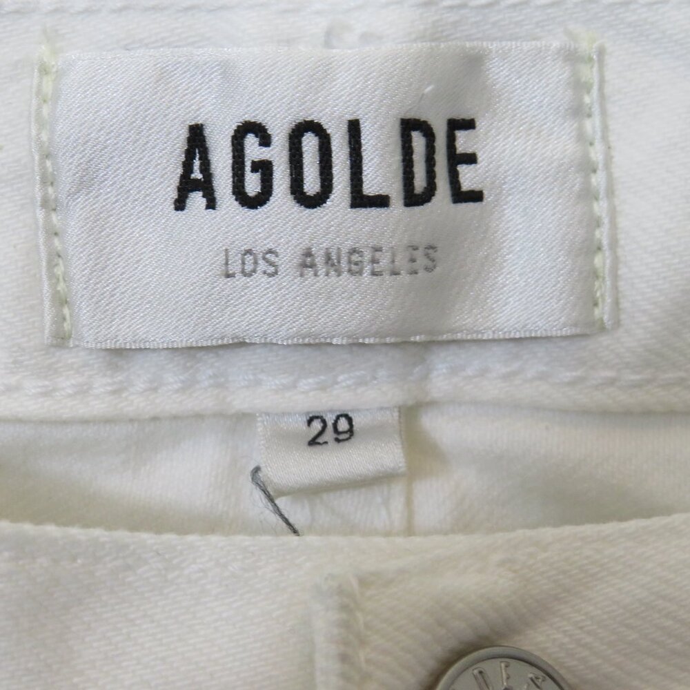 Agolde White Wide-Leg Flare Jeans - Picture 3 of 9